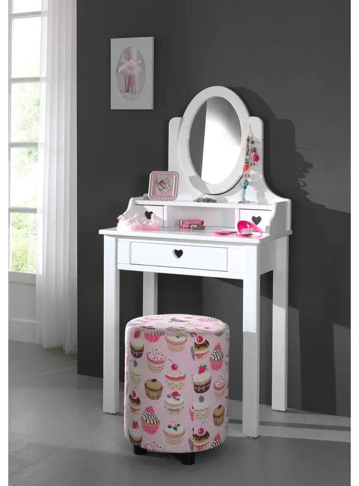 Amori fehér fésülködőasztal, magasság 136 cm - Vipack
