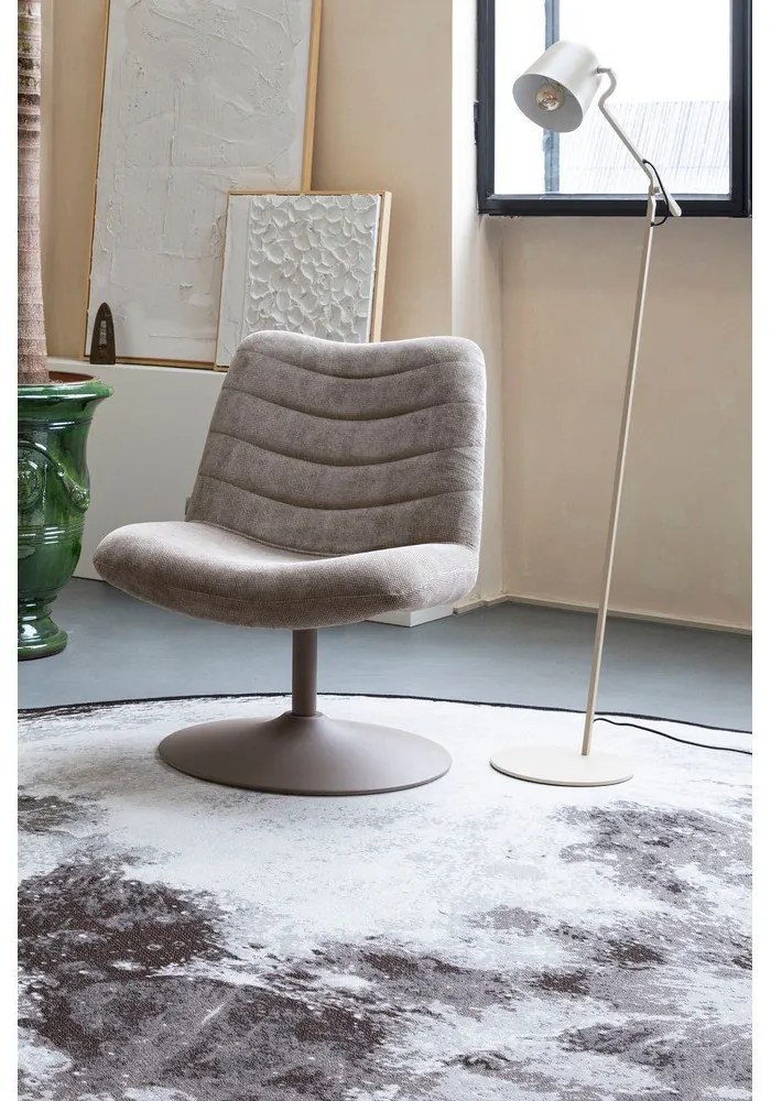 Bézs bársony fotel Bubba – Zuiver