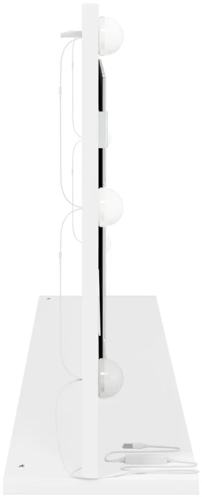 LED világítással ellátott tükör Fehér 100x45x18 cm