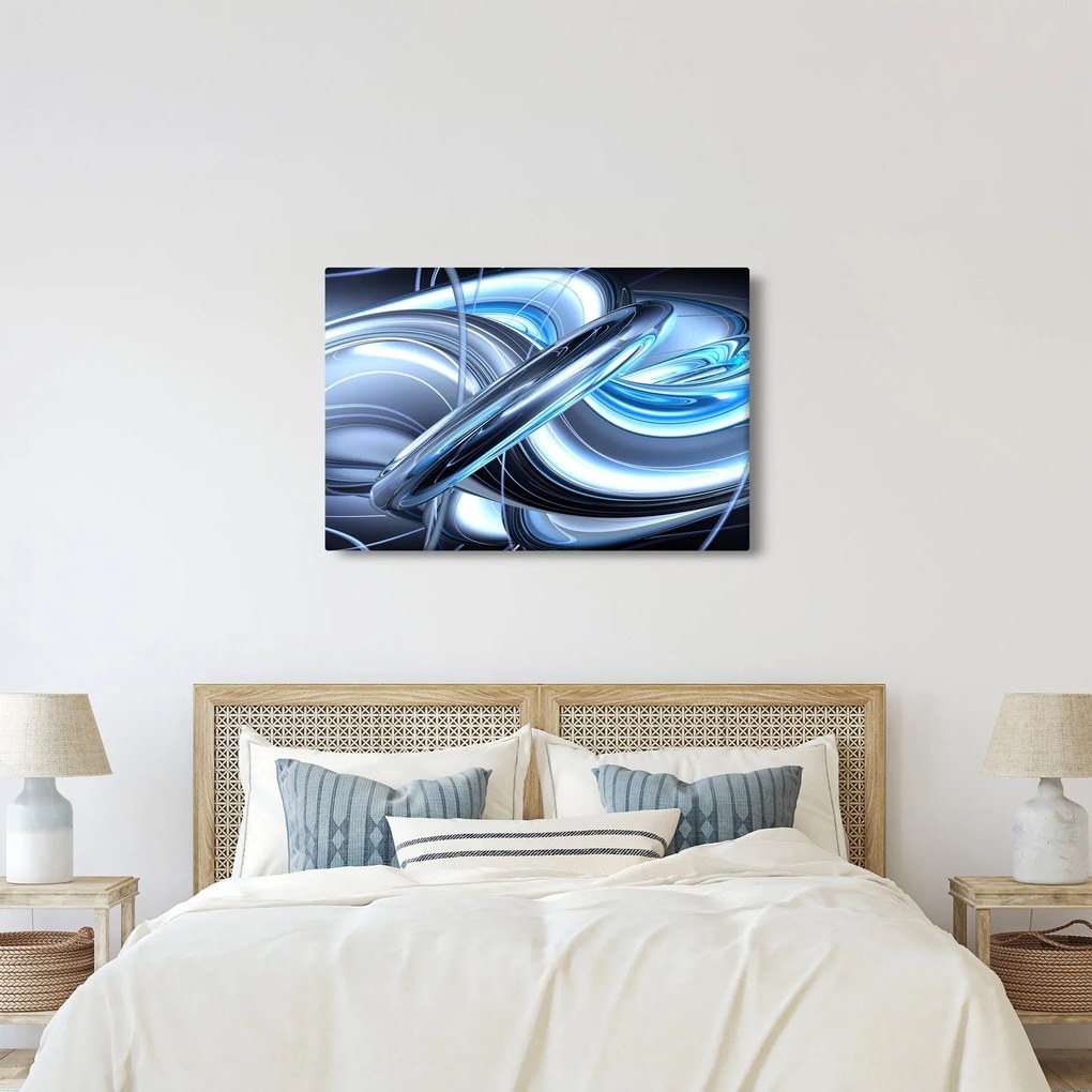 Kék absztrakció képe (90x60 cm)