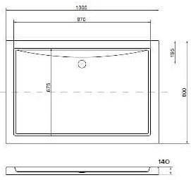 Victor aszimmetrikus akril zuhanytálca 100x80 cm