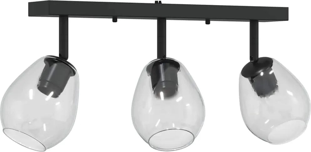 vidaXL Mennyezeti spotlámpa Fekete 54 x 13 x 26 cm Üveg és fém