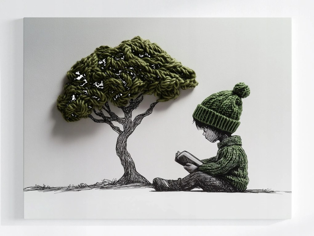 Poszter Gyerek Fiú Fa Könyv 3D Gyapjú 80x60