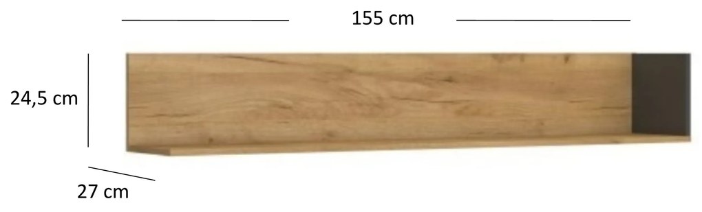 Polc Shanna (arany craft tölgy + antracit). 1053221