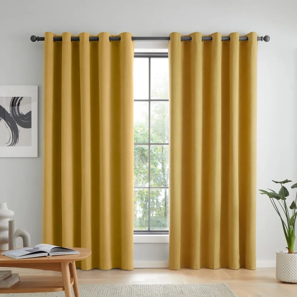 Sárga sötétítő függöny szett 2 db-os 229x229 cm Wilson – Catherine Lansfield