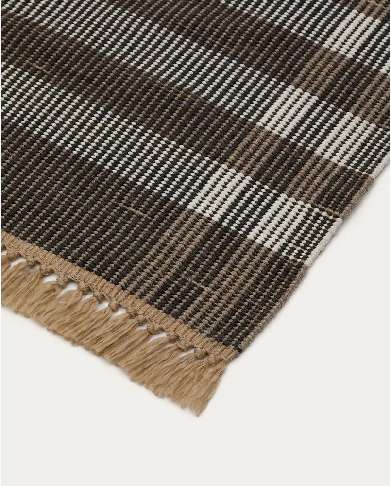 Fekete kétoldalas-kézi szövésű szőnyeg 60x90 cm Barani – Kave Home