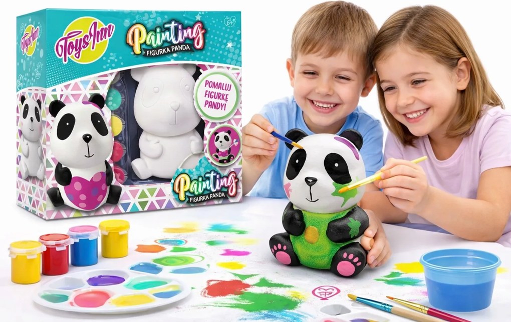 Kreatív plüss szett Panda mackó festékek ecset, maci, koala