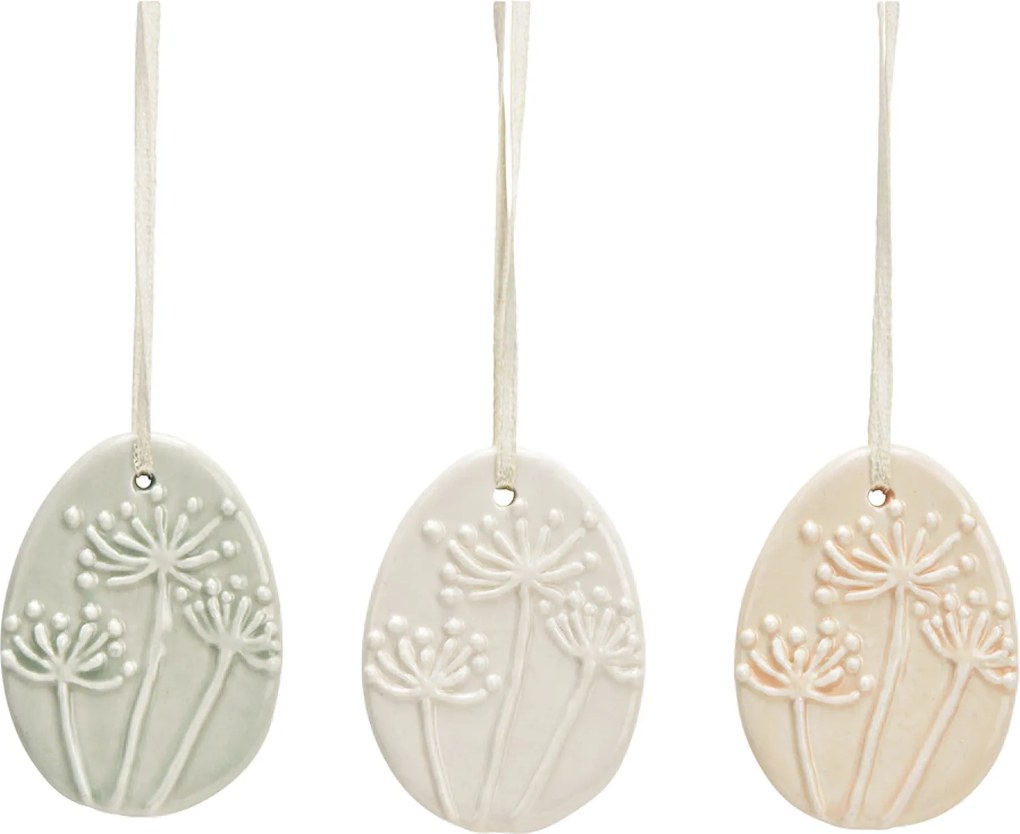 Függő porcelán tojás FLORIS - több színben Termék színe: Zöld