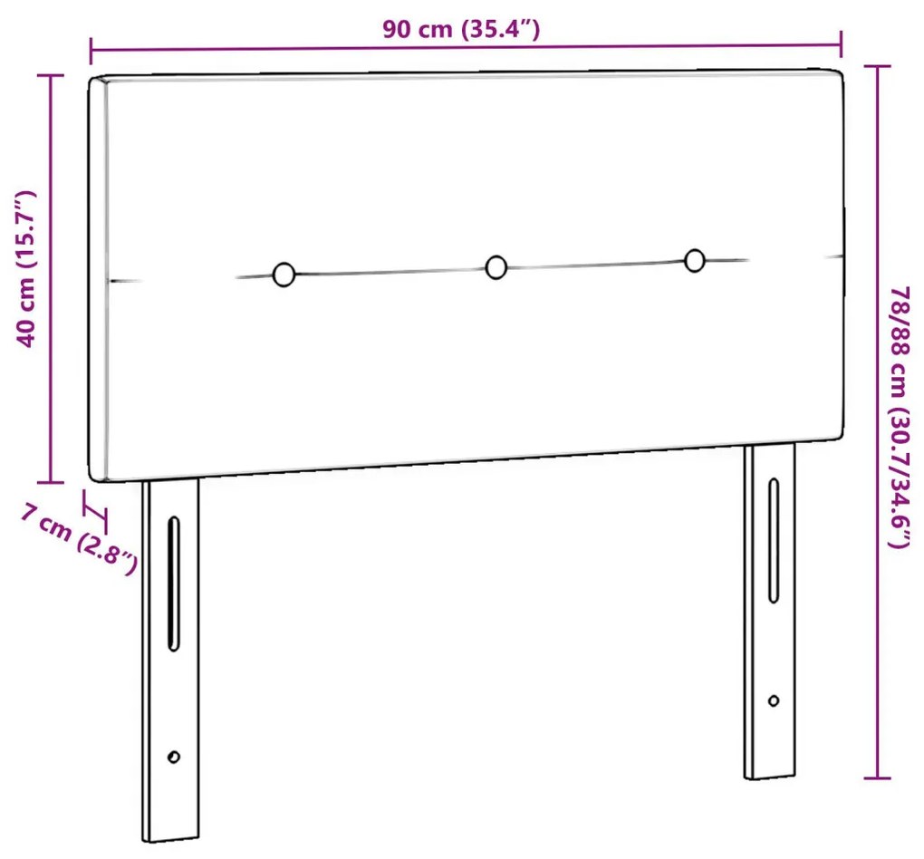 Fejtámla Gombos Bútorszövet Fekete 90 cm