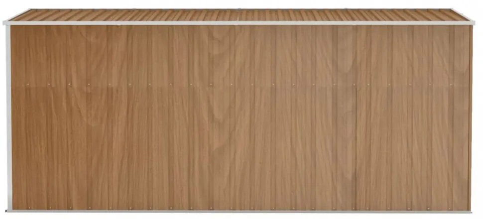 barna acél falhoz erősíthető kerti fészer 118 x 382 x 178 cm