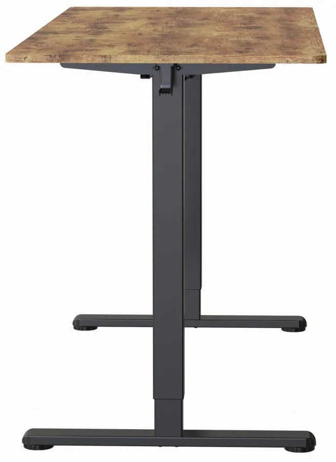 Elektromosan állítható magasságú íróasztal - 140x60cm rusztikus barna ülő-/állómunkához - LVN System Lite LV1714
