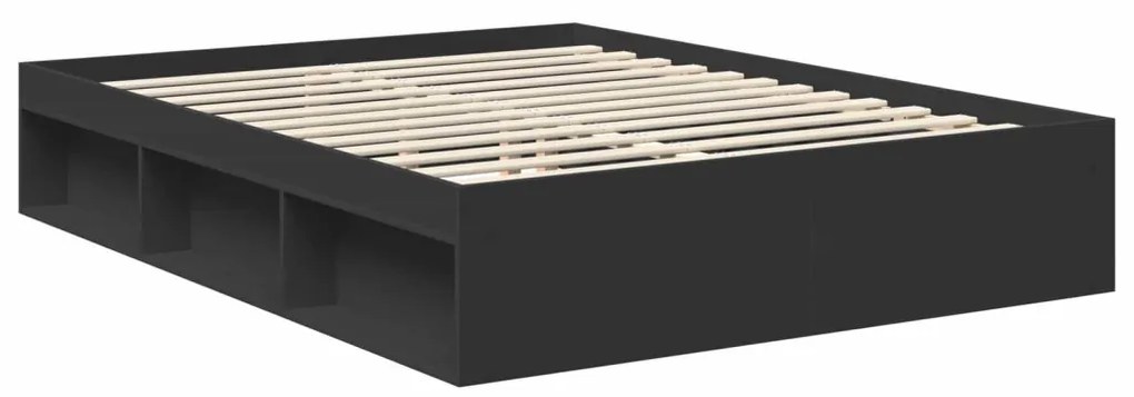 vidaXL Ágykeret fejtámlával fiókkal Fekete 150 x 200 cm Tömör fenyőfa