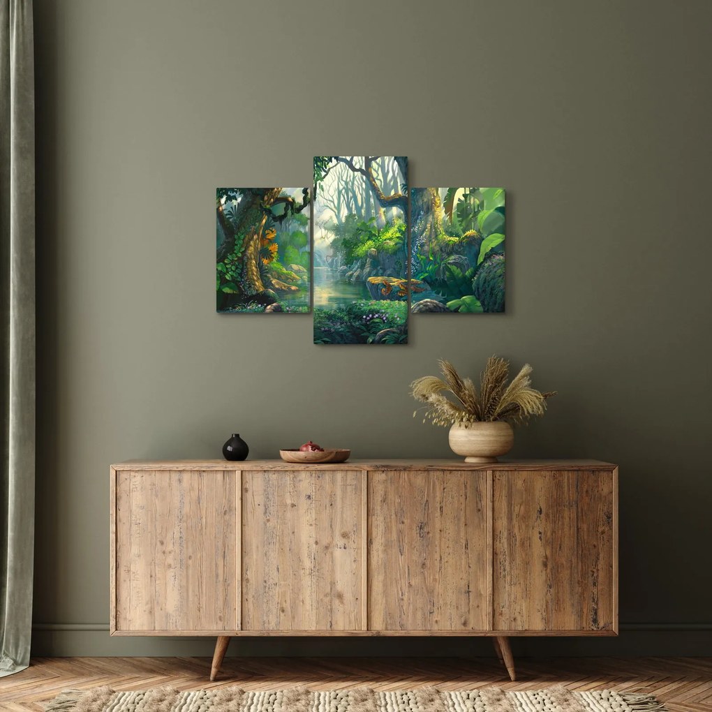 Kép - Egy trópusi erdő illusztrációja (90x60 cm)