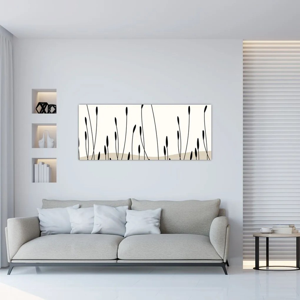 Kép - Grafikus rét N⁰3 (120x50 cm)