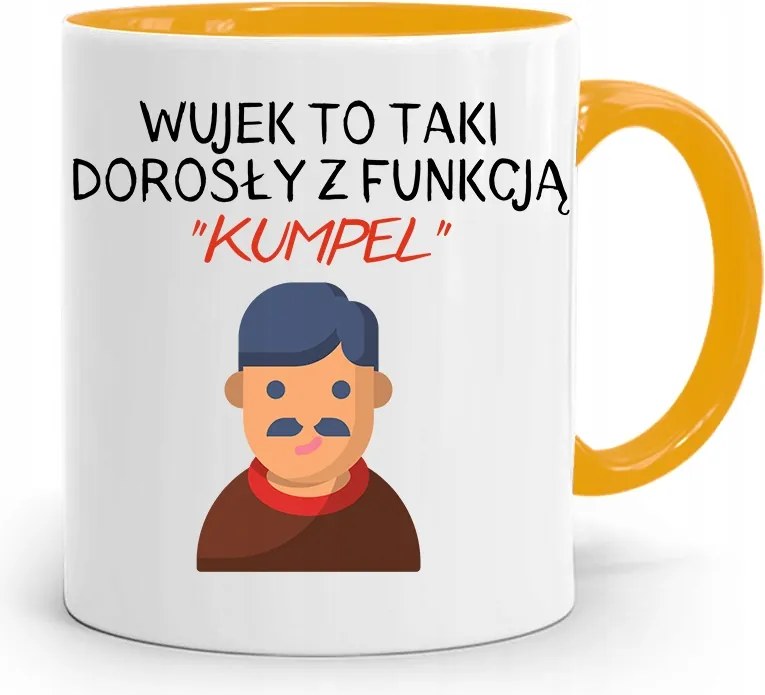 Sárga Bögre Ajándék Nagybácsinak Funkció Barát nyomott mintával