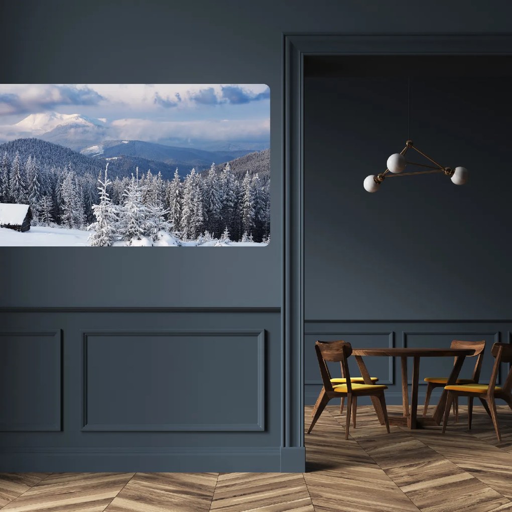 PIPPER. Öntapadós textiltapéta "Tél a hegyekben"