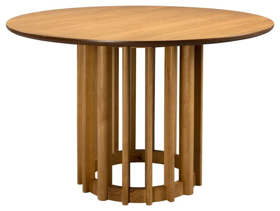 Kerek étkezőasztal tölgyfa dekoros asztallappal ø 120 cm Barlet – Dutchbone