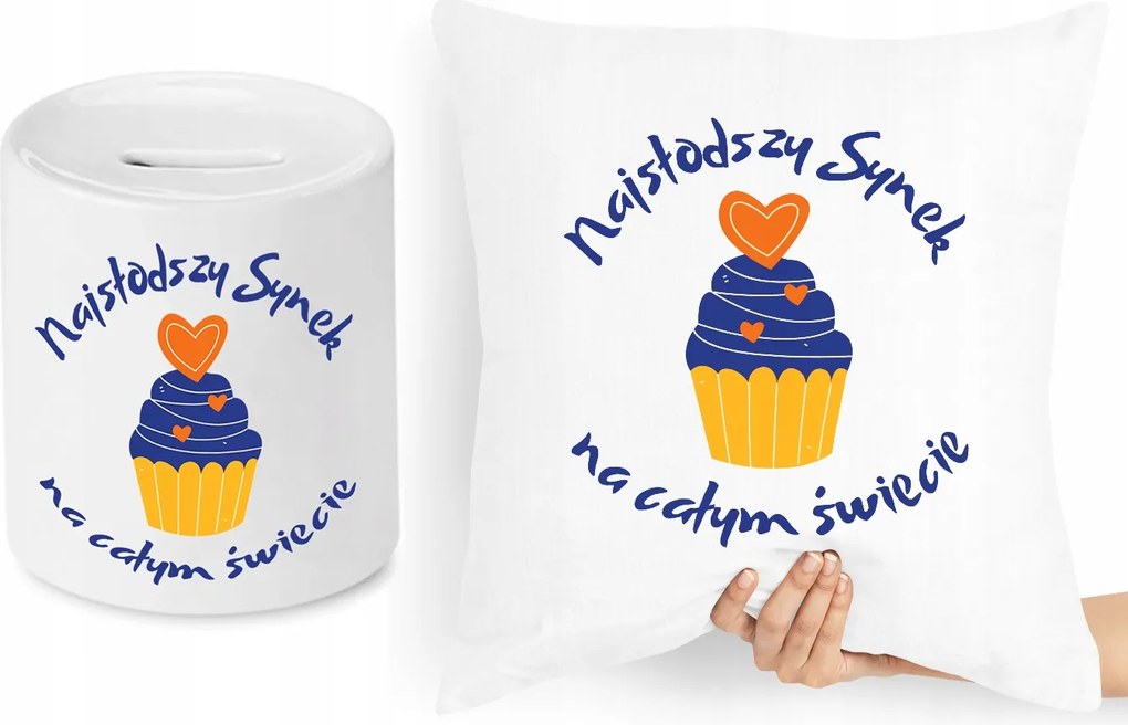 Fiú Párna Szett Persely Ajándék fényképes nyomtatással