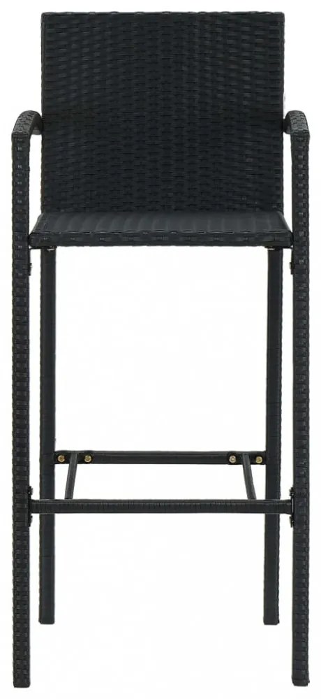 4 db fekete polyrattan bárszék