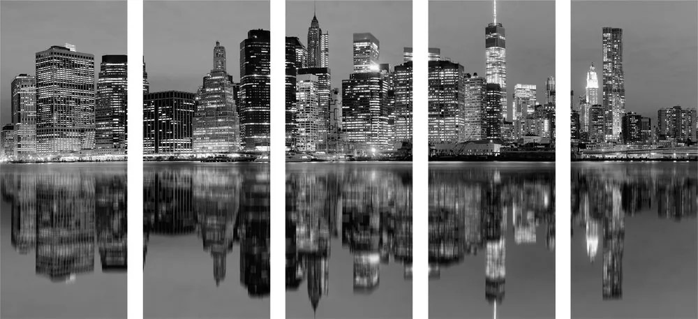 5-részes kép Manhattan fekete fehérben
