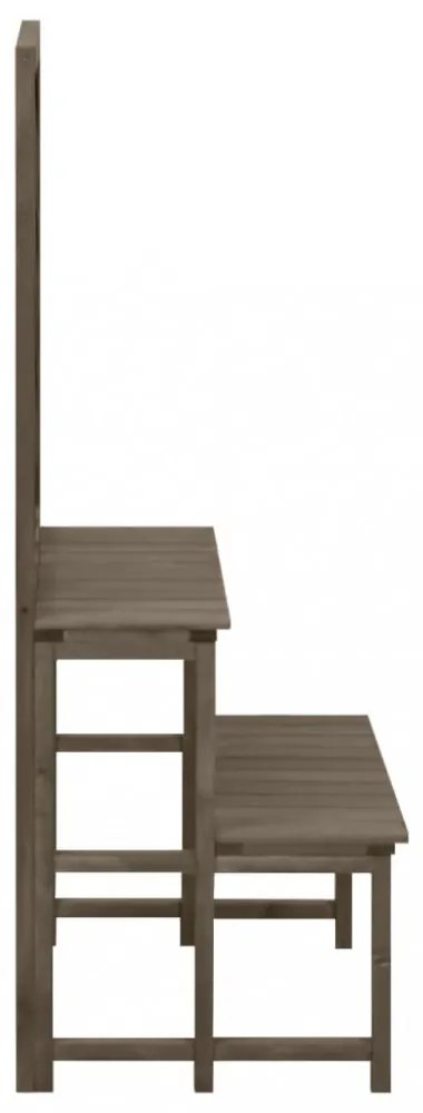 szürke tömör fenyőfa rácsos virágtartó állvány 70 x 42 x 115 cm