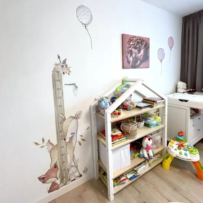 INSPIO Fali magasságmérő gyerekeknek - Erdei állatkák