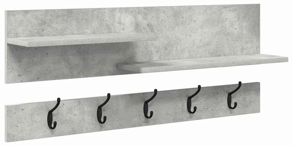 Fali Kabáthorog polcokkal Beton szürke 90 x 15 x 36 cm Faanyag