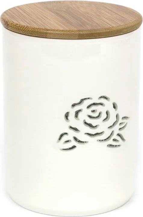 Tárolódoboz Fehér Ecru Rózsa H-15cm Zárható Konyhai