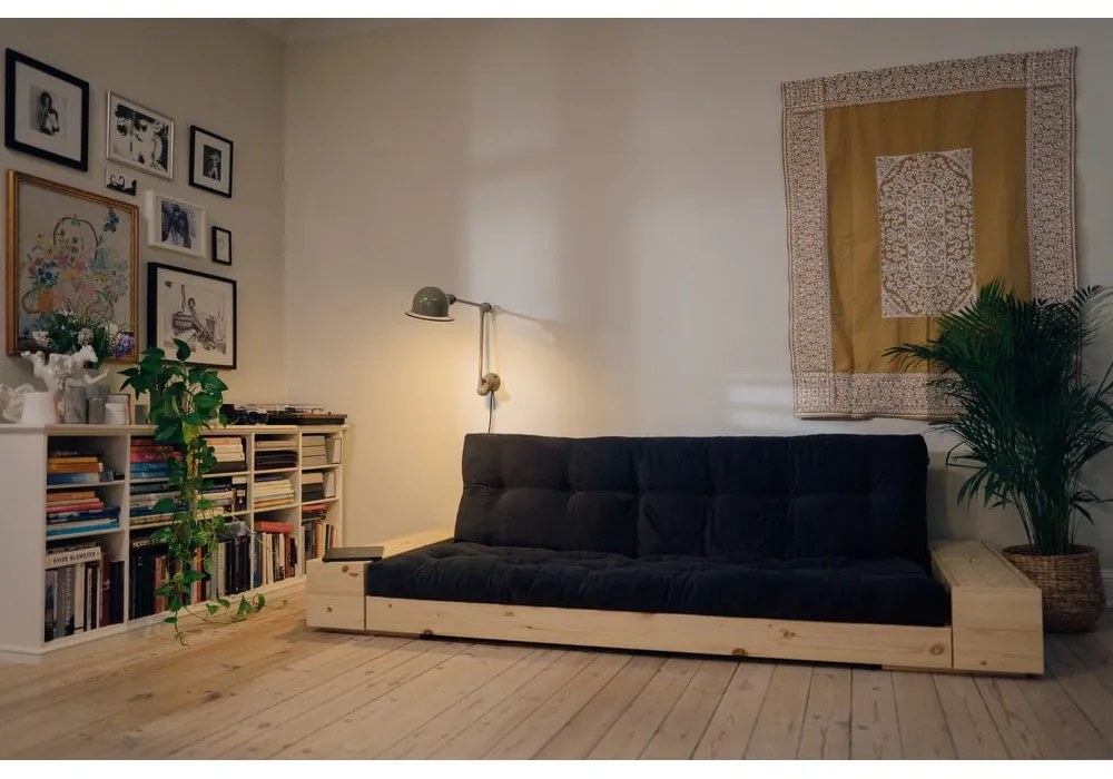 Rózsaszín kordbársony kinyitható kanapé 244 cm Base – Karup Design