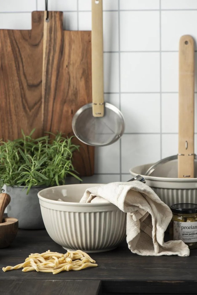 IB Laursen Tejszín színű kerámia tálak MYNTE BUTTER CREAM, 3 darabos készlet