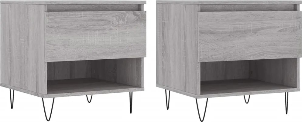vidaXL 2 db szürke sonoma szerelt fa dohányzóasztal 50 x 46 x 50 cm