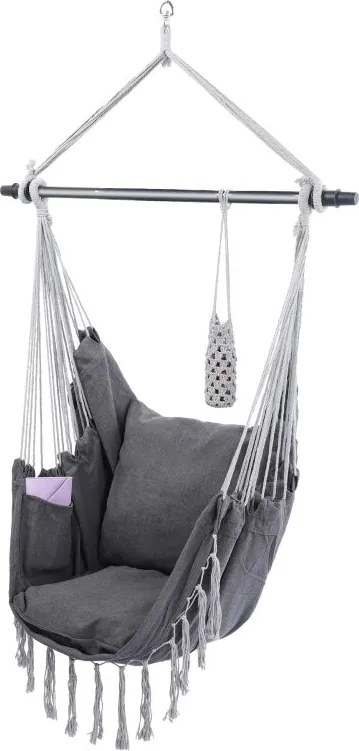 MIADOMODO Függő hintaszék kintre-bentre antracit