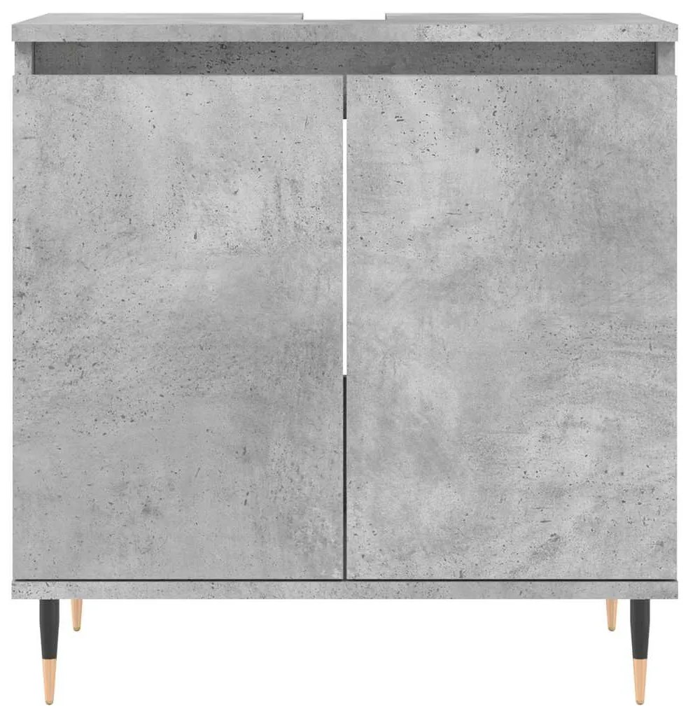 betonszürke szerelt fa fürdőszobaszekrény 58x33x60 cm