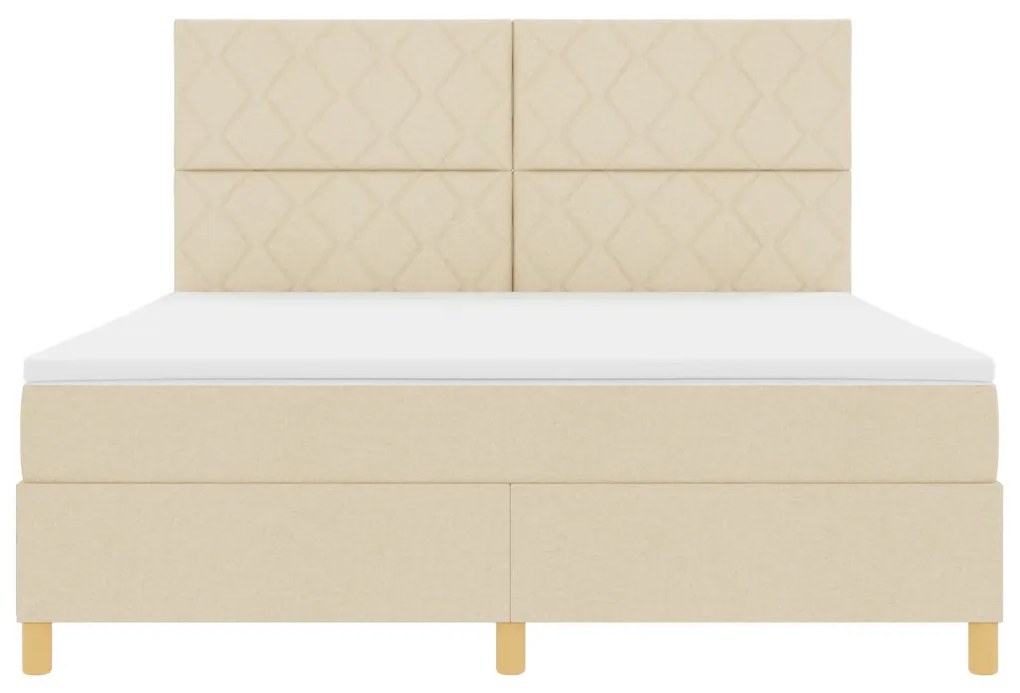 Box Spring Ágy Matraccal Krém Szuper Király Szövet
