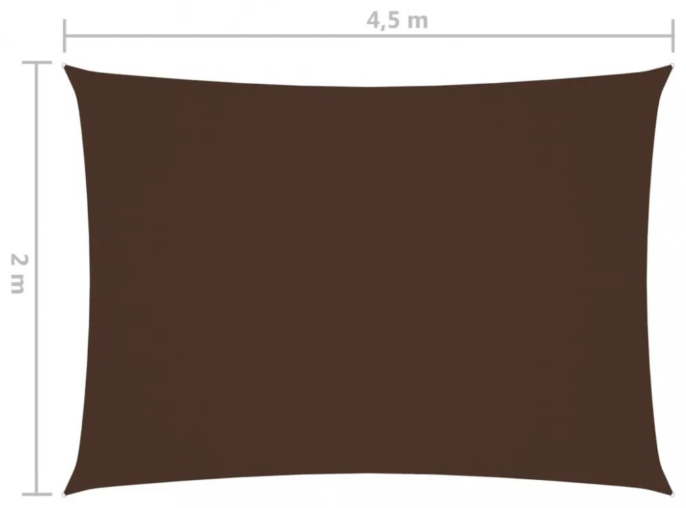 barna téglalap alakú oxford-szövet napvitorla 2 x 4,5 m