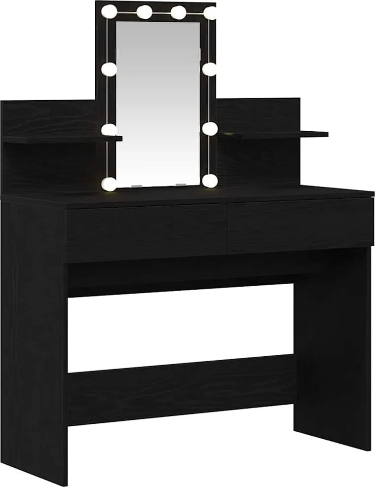 vidaXL Öltözködőasztal fiókkal Fekete tölgy 100 x 40 x 130 cm Faanyag