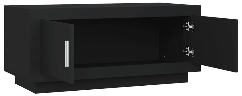 Fekete szerelt fa dohányzóasztal 102 x 55 x 45 cm