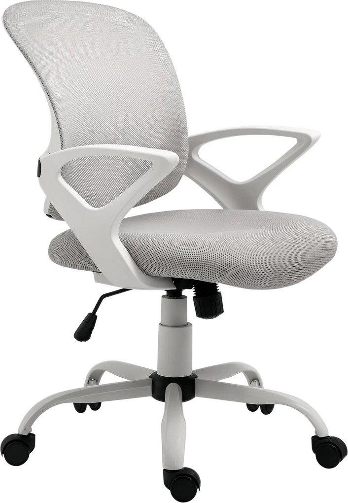 Vinsetto Ergonomikus Irodai Szék, Hálós Asztali Szék, Állítható Forgószék, Számítógépes Szék, Szürke | Aosom