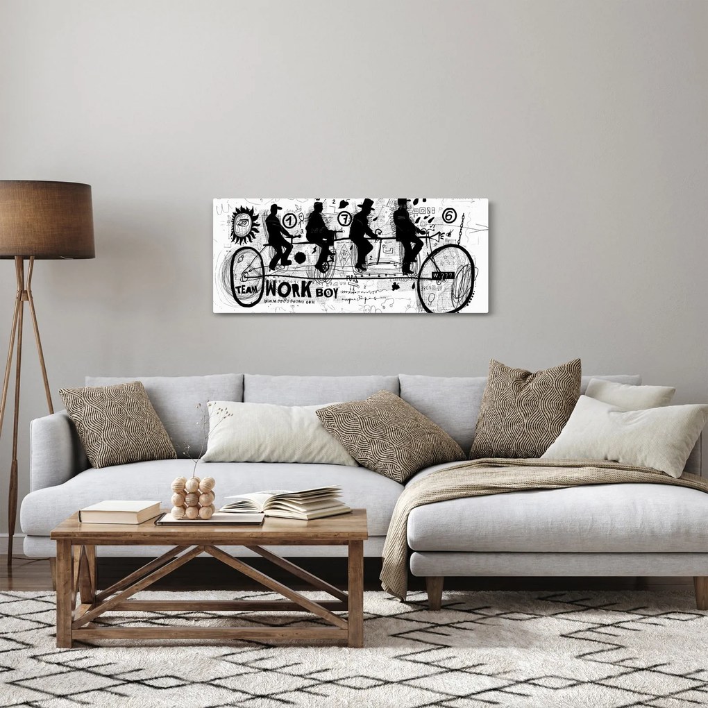 Kép - Csapatmunka, biciklizés (120x50 cm)