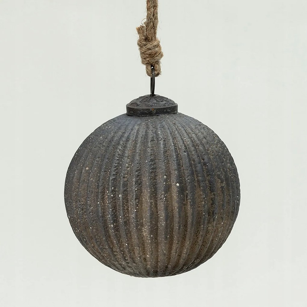 Üveggömb Rustic Black 10 cm, karácsony 10x10x10 cm