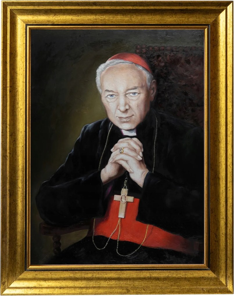 Stefan Wyszyński Bíboros Vászonkép Arany Keretben 30X40