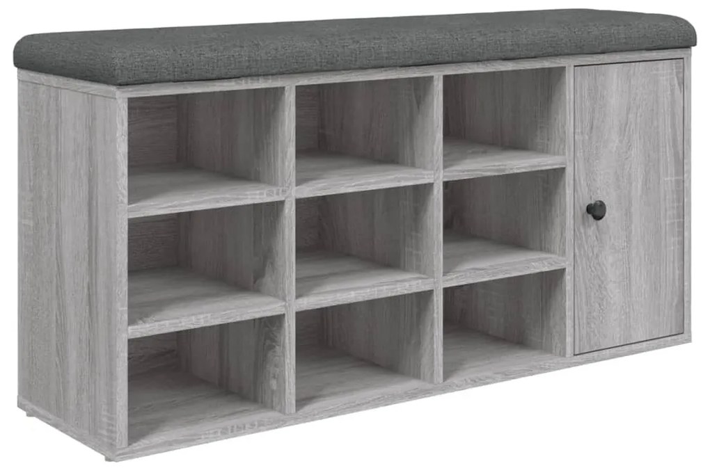 szürke sonoma színű szerelt fa cipőtároló pad 102 x 32 x 50 cm