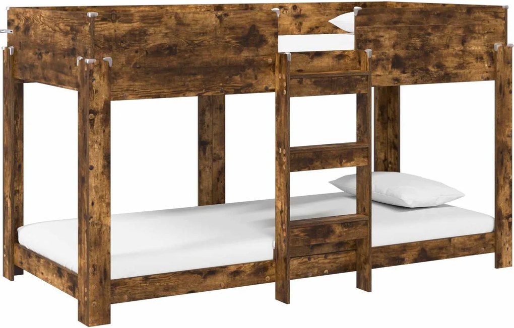 vidaXL Szükidő ágy Füstölt tölgy 100 x 200 cm Faanyag