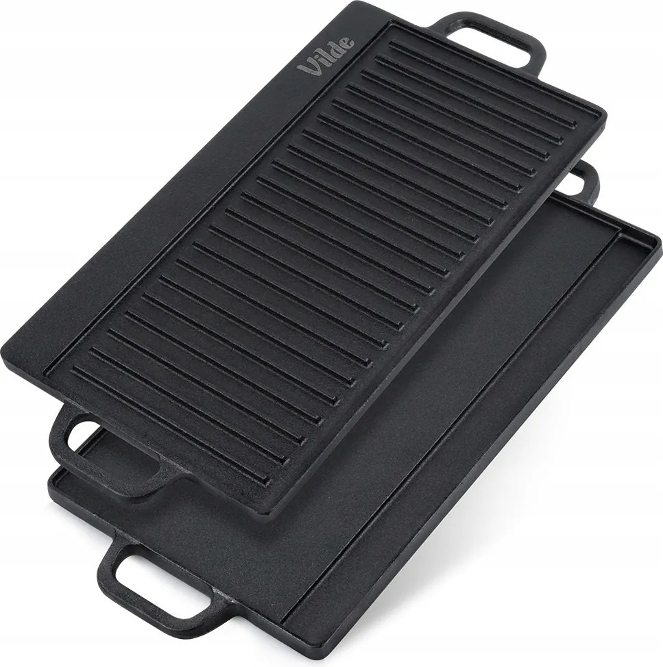 Öntöttvas Grill Főzőlap Kétoldalas Gáz Főzőlap Grill 50,5X23,5CM