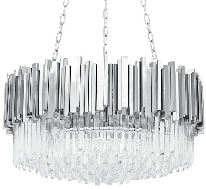KING HOME DW-D5688M-SILVER IMPERIAL Kristály Függesztett Lámpa Átlátszó, Ezüst E14 IP20