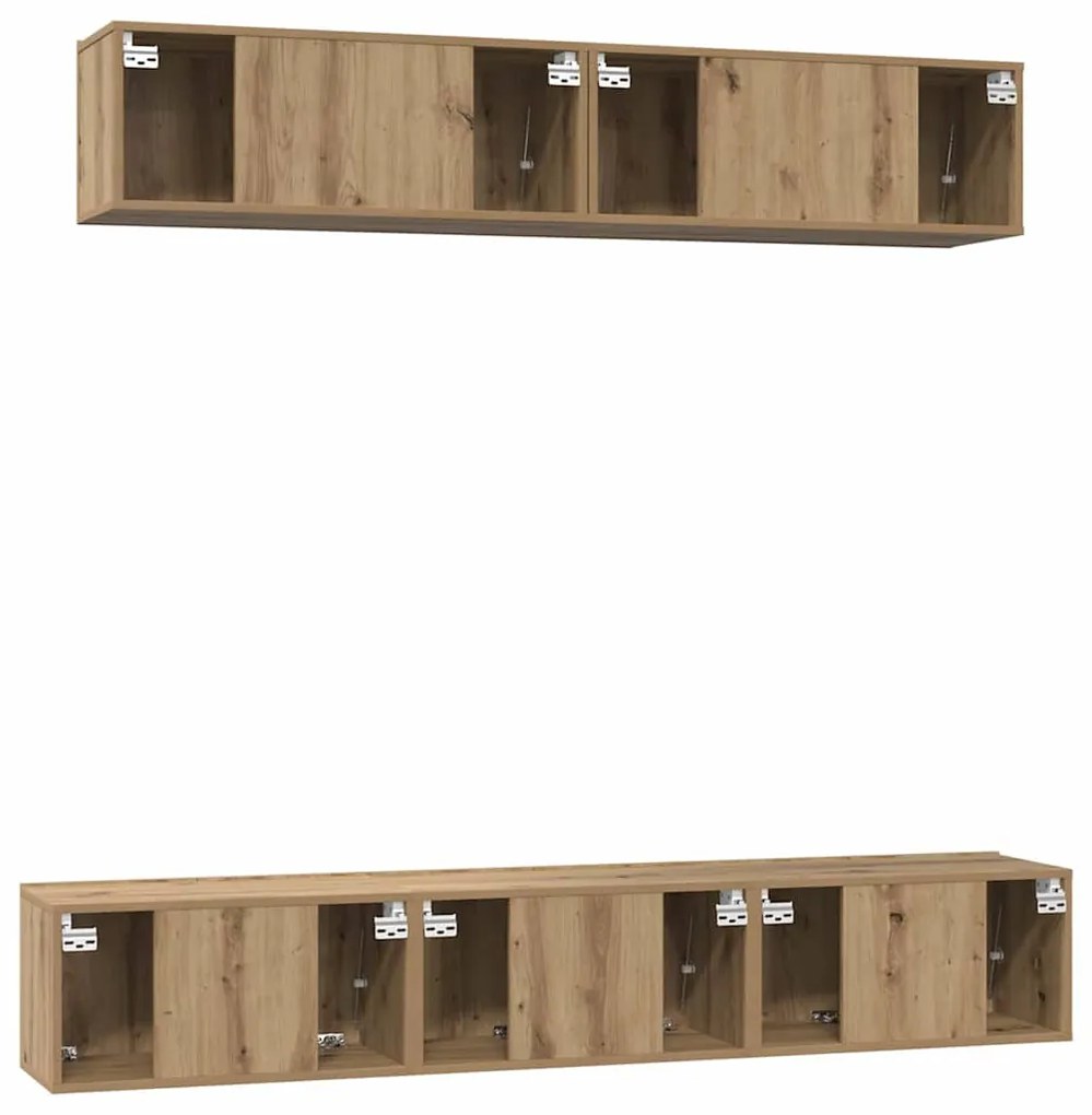 TV Szekrény Szett 5 pcs kézműves tölgy Közepes 80 x 30 x 30 cm