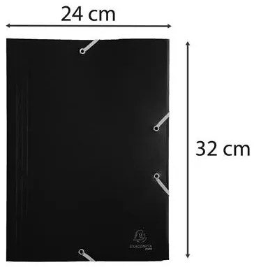 Gumis mappa, PP, A4, EXACOMPTA Opak, fekete (EX55901E)