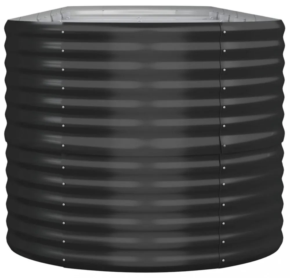 antracitszürke horganyzott acél kerti magaságyás 440x80x68 cm