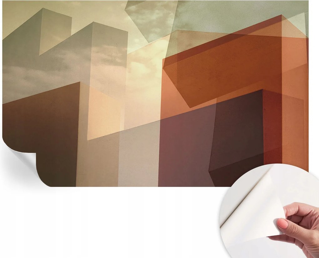 Matt öntapadós fotótapéta falra Absztrakt tömbök 416x254 cm