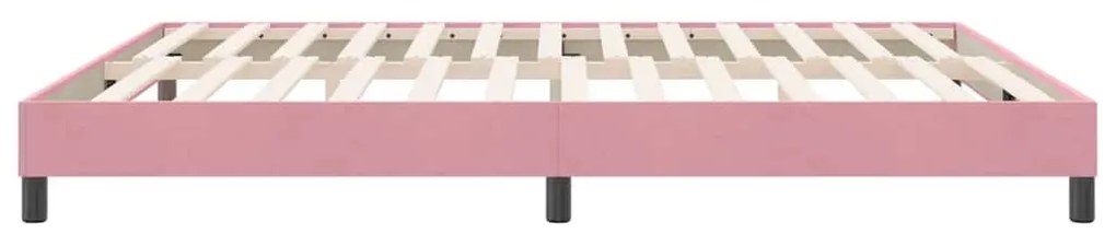 vidaXL rózsaszín bársony rugós ágy matrac nélkül 180x220 cm